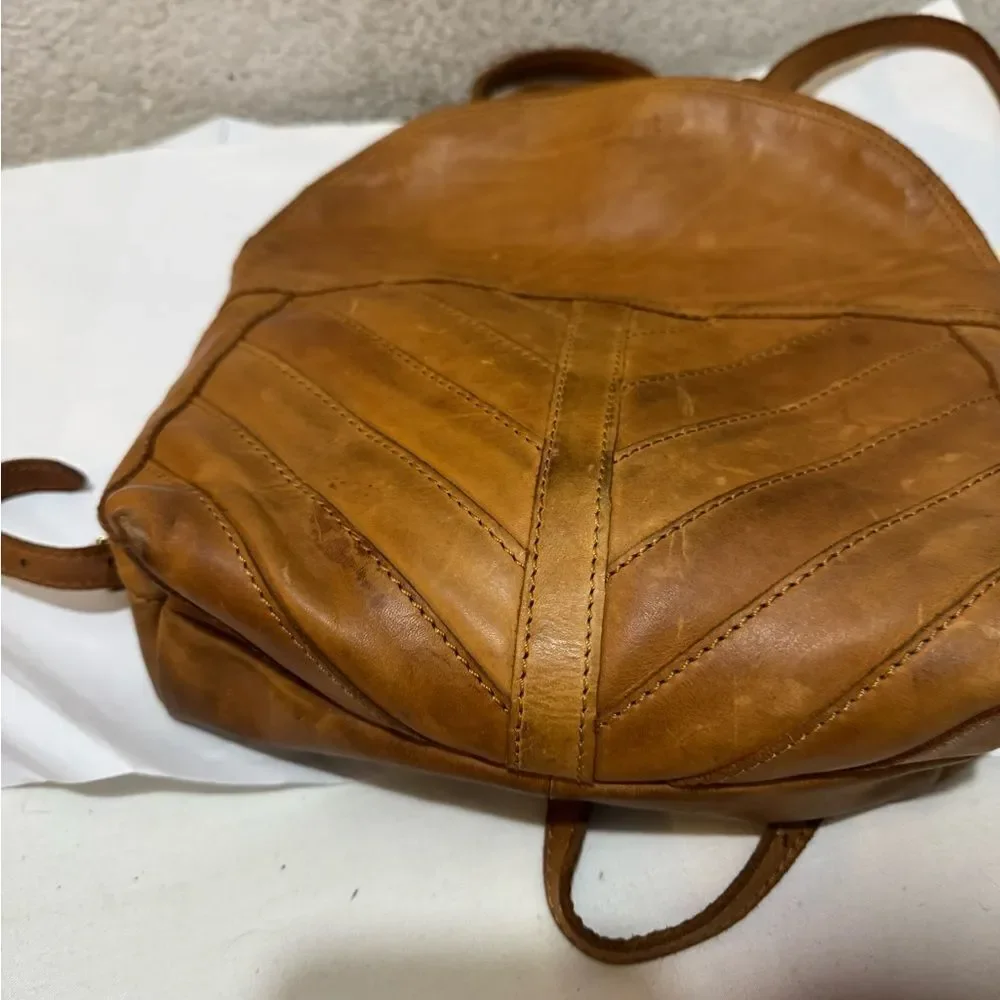Margot Tan natural Leather Backpack